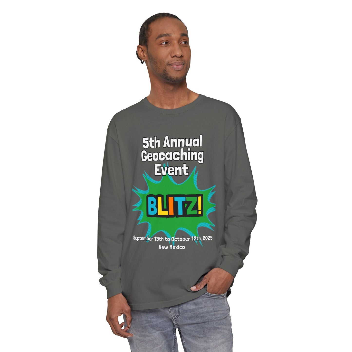 Geocaching Event Blitz 2025 Long Sleeve T-Shirt | Adult Tee, Unisex