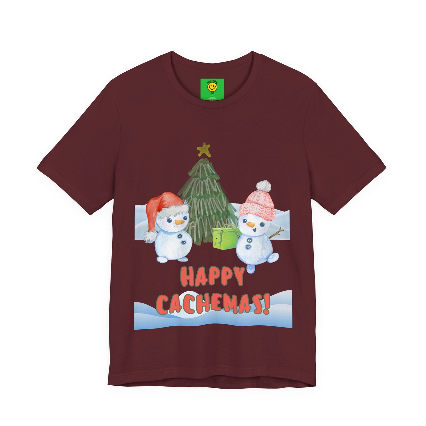 Happy Cachemas Geocaching T-shirt, Geocache Tshirt, Christmas, Cachemas shirt, geocacher gift, Holiday geocaching tshirt