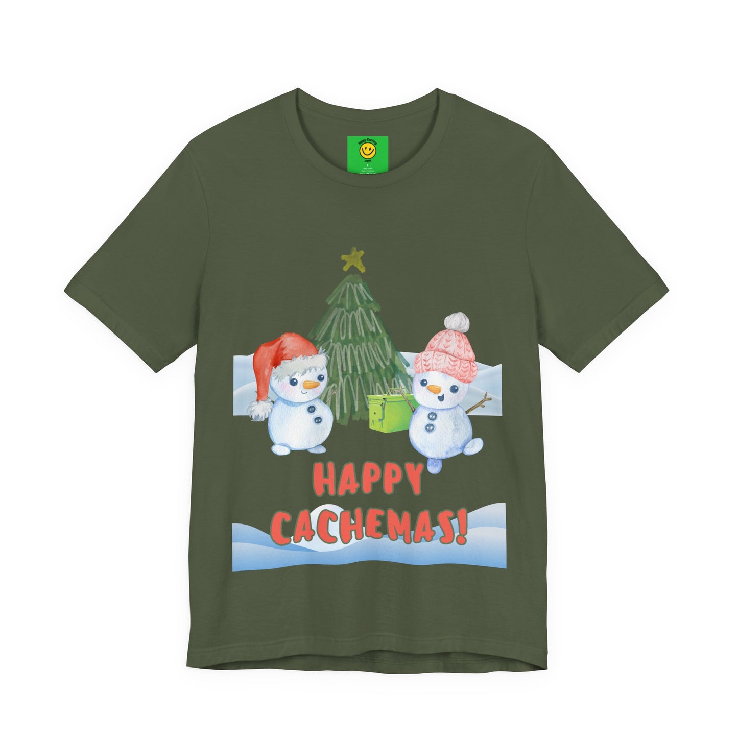 Happy Cachemas Geocaching T-shirt, Geocache Tshirt, Christmas, Cachemas shirt, geocacher gift, Holiday geocaching tshirt