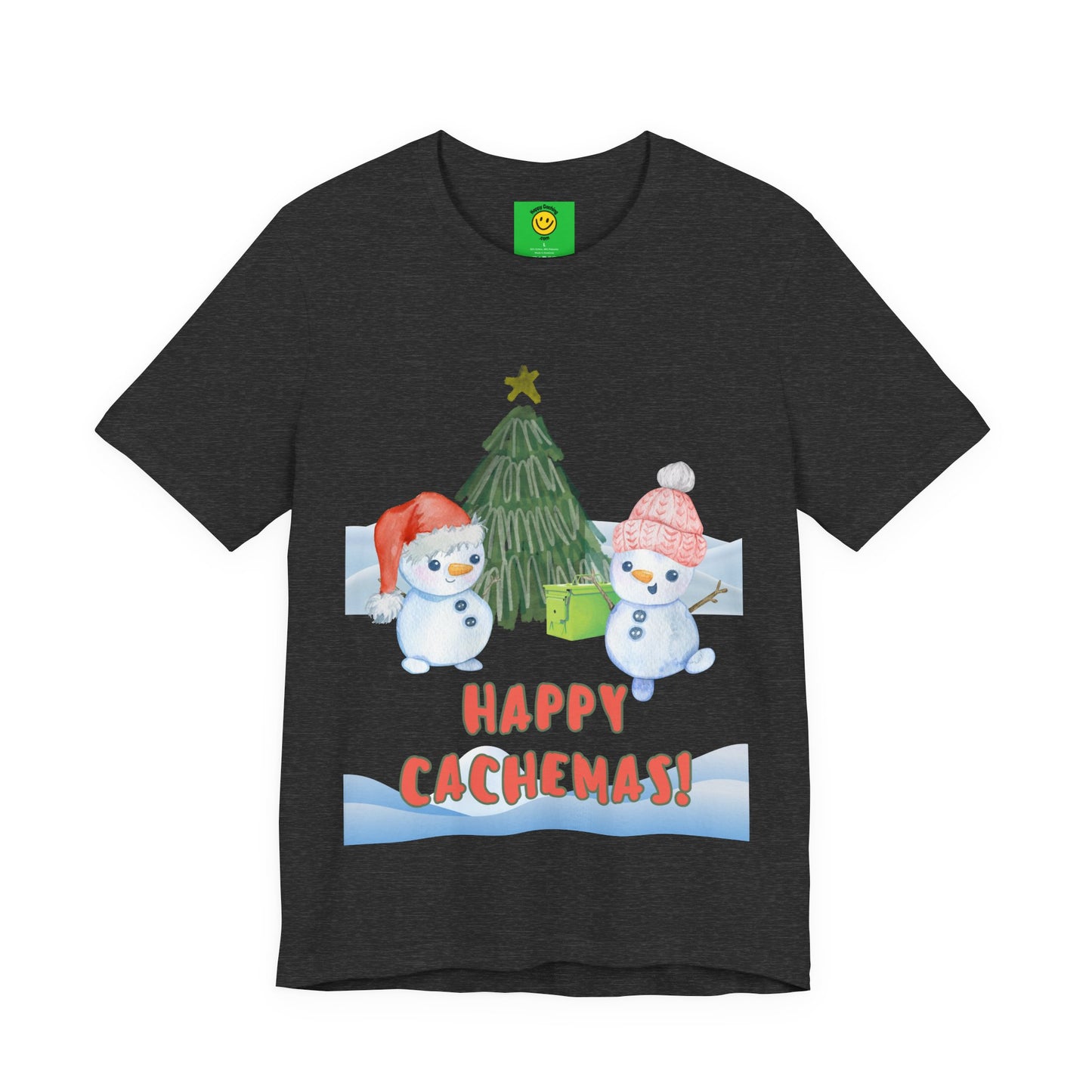 Happy Cachemas Geocaching T-shirt, Geocache Tshirt, Christmas, Cachemas shirt, geocacher gift, Holiday geocaching tshirt