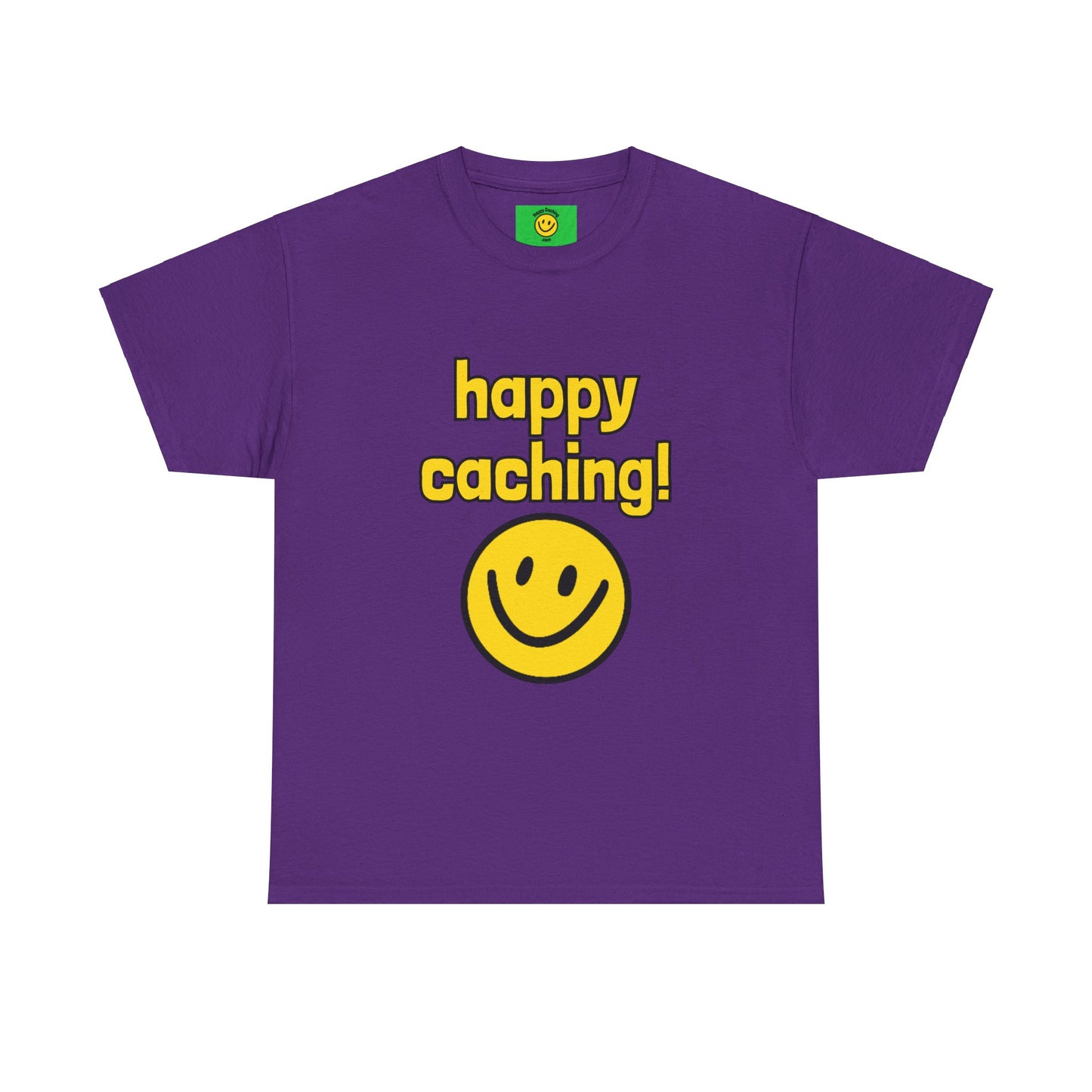 happy caching! Geocaching T-shirt Unisex Heavy Cotton Tee