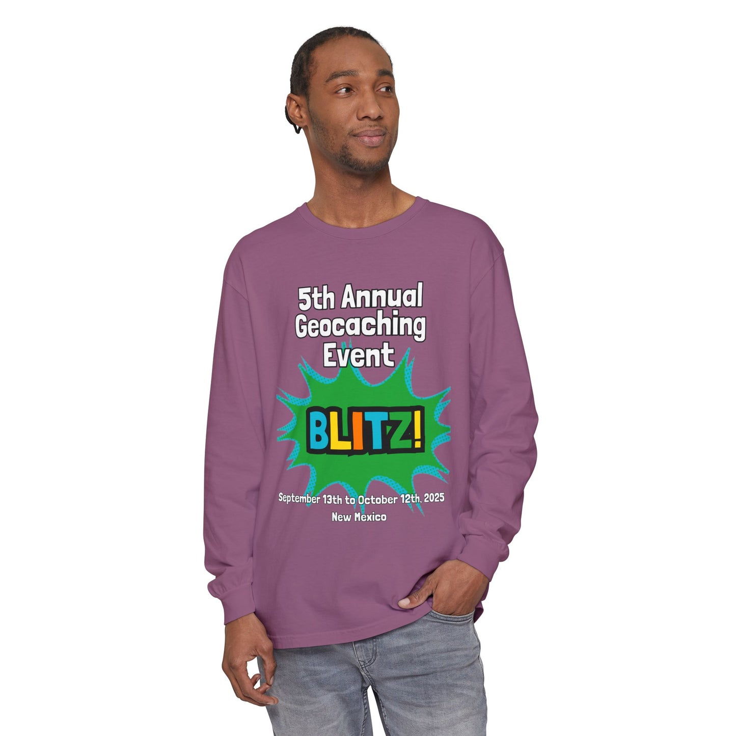 Geocaching Event Blitz 2025 Long Sleeve T-Shirt | Adult Tee, Unisex