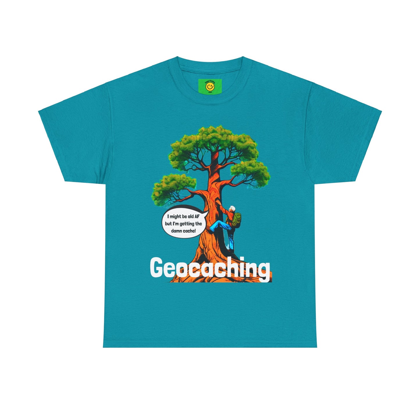 I Might be Old AF but I'm Getting the Damn Cache Geocache T-Shirt Unisex Heavy Cotton Tee