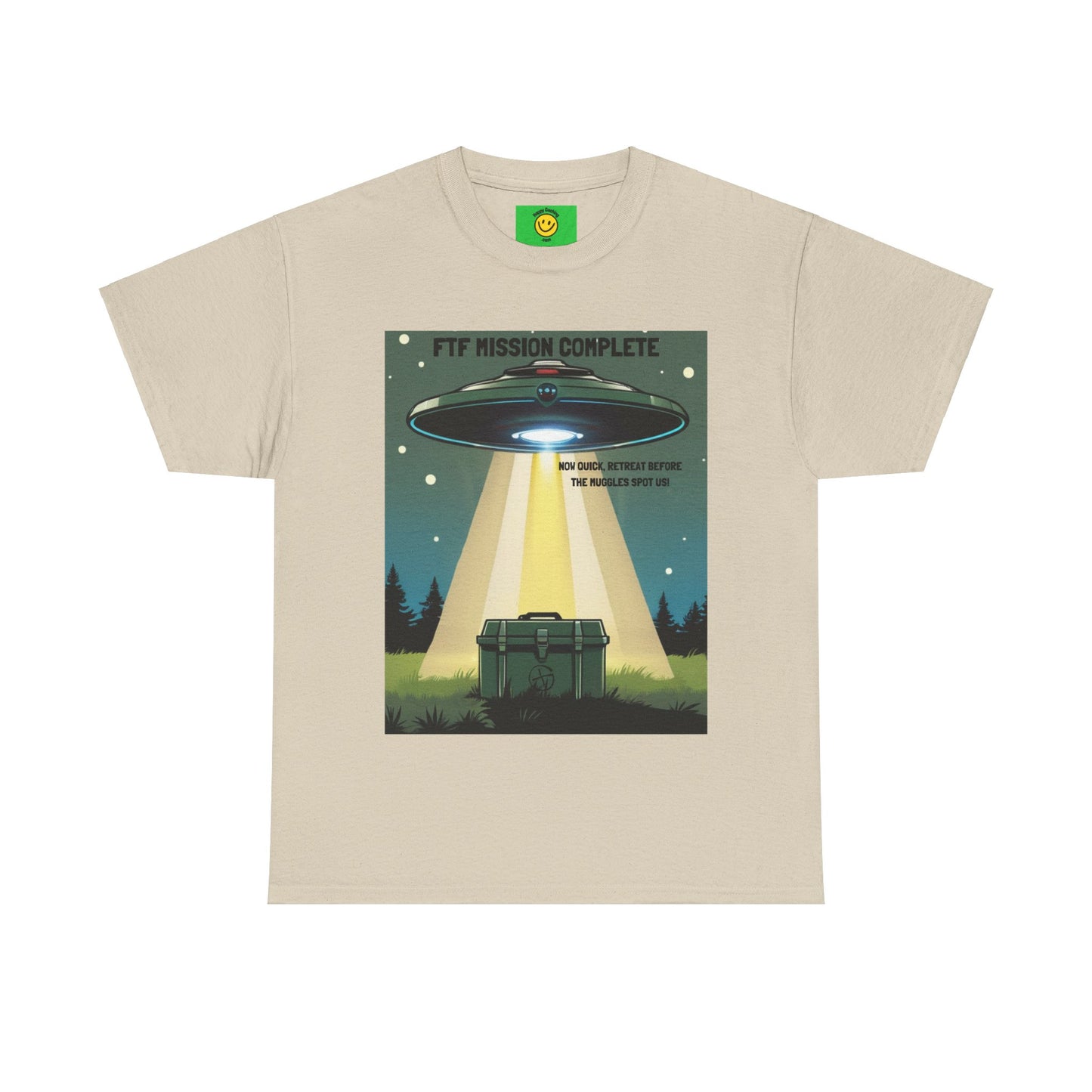 FTF Alien UFO Geocaching T-Shirt Funny Geocache Unisex Heavy Cotton Tee, Geocache Gift