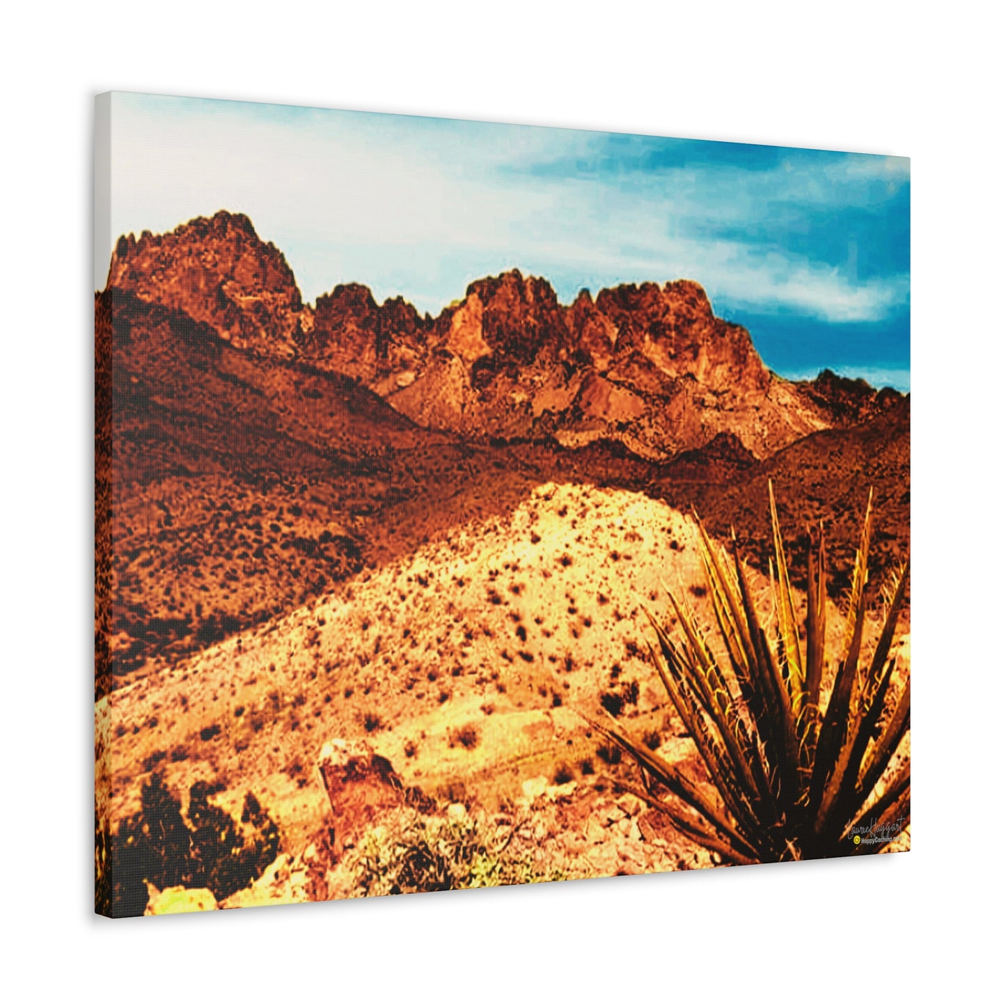 New Year's Day Summit, Arizona Desert Canvas Art Print, Geocache Decor, HappyCaching Prints