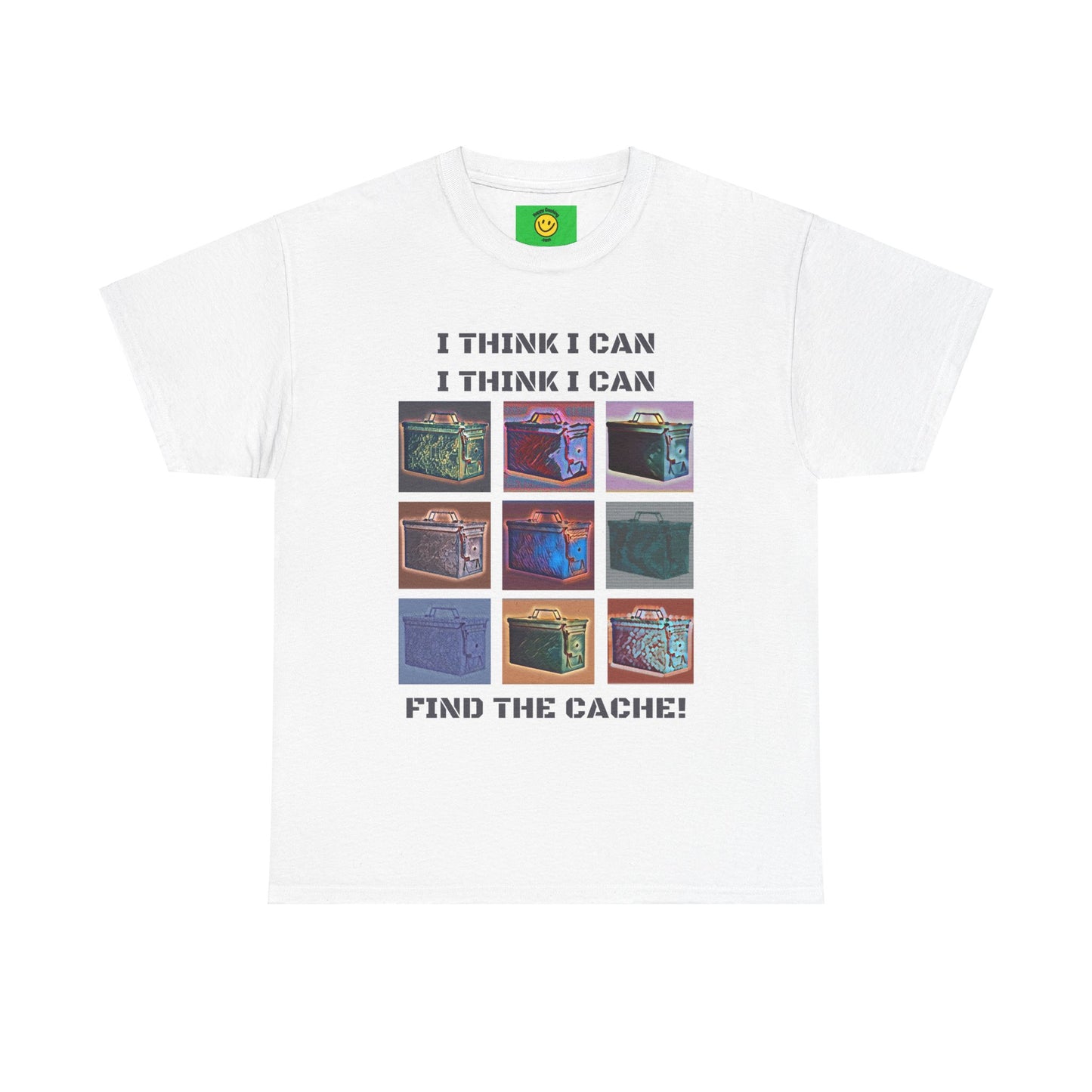 I Think I CAN Find the Cache, Geocaching T-shirt Unisex Adult Geocache Heavy Cotton Tee