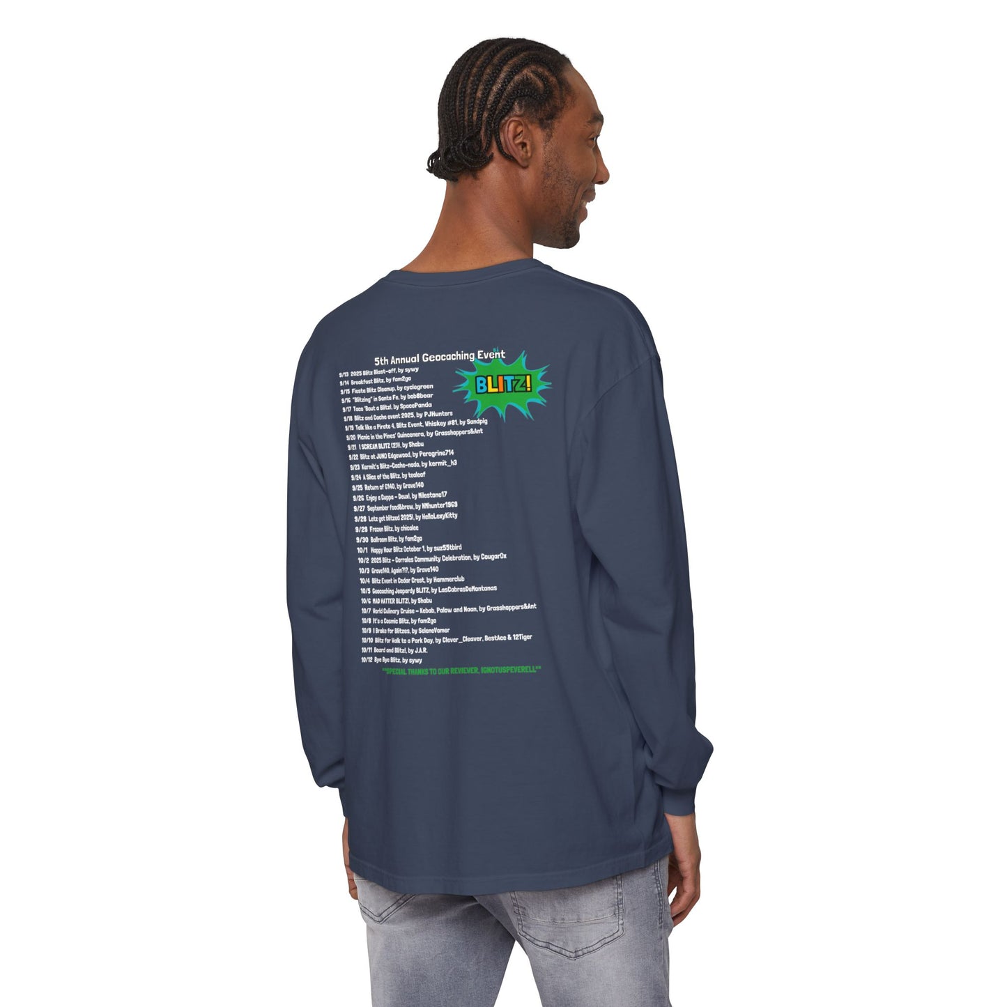 Geocaching Event Blitz 2025 Long Sleeve T-Shirt | Adult Tee, Unisex