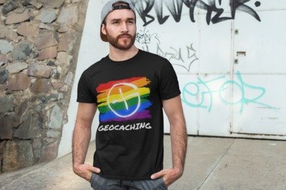 Geocaching Diversity Pride T-Shirt Unisex Heavy Cotton Tee