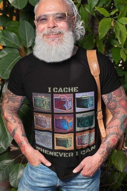 I Cache Whenever I Can Geocaching T-shirt, Adult Geocache Heavy Cotton Tee, Geocache Gift