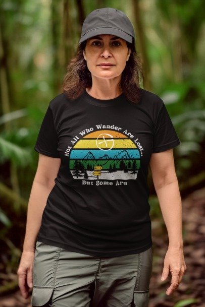 Not All Who Wander Are Lost but Some Are Geocaching T-shirt, Geocache Tshirt, Unisex Adult Cotton Tee